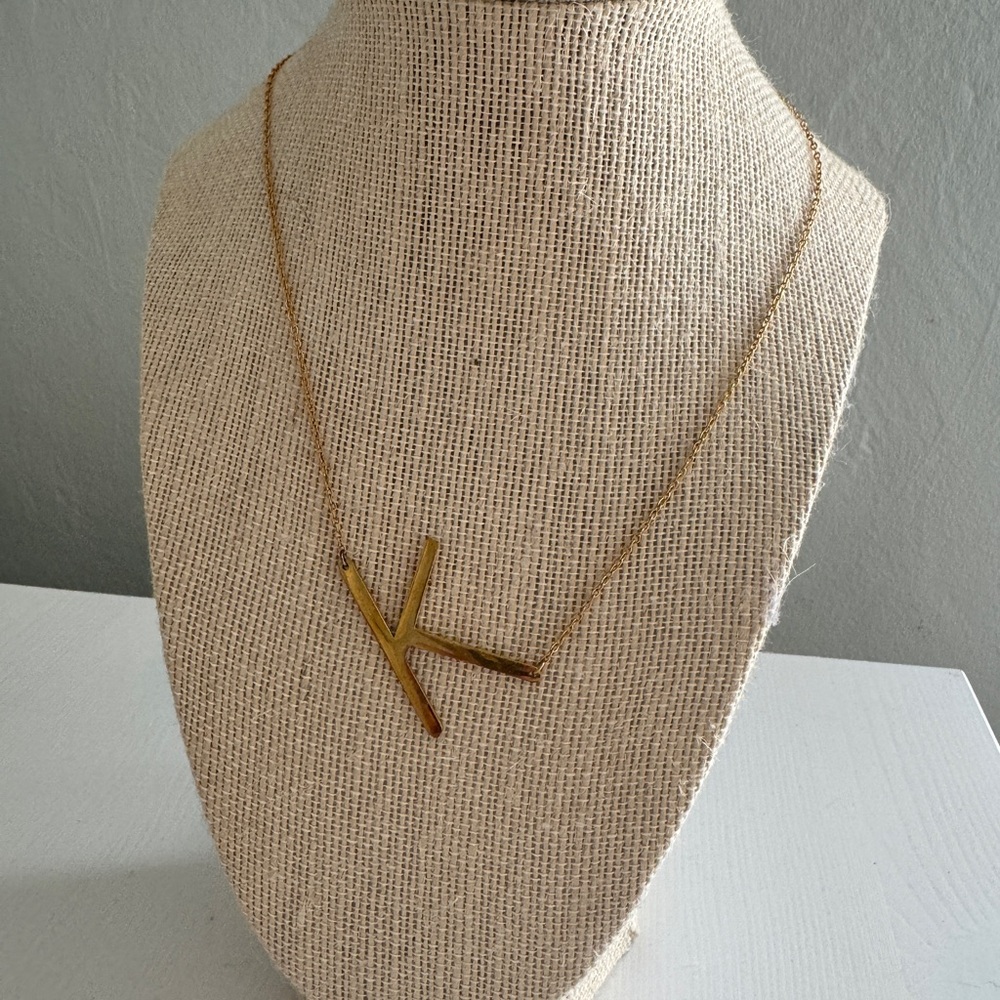 Gold Initial Necklace “K”